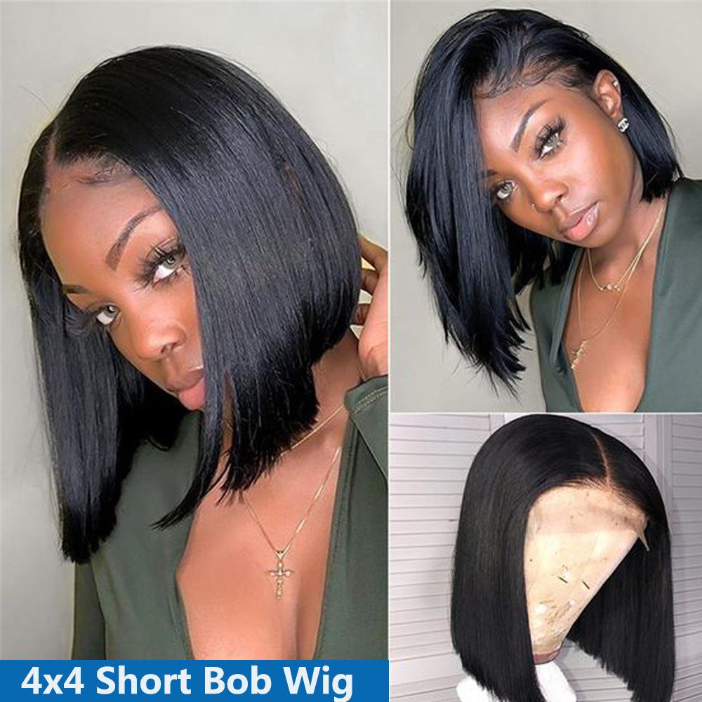 bob human hair wigs body nk0107 front lace wig real human hair short hair wave head cover