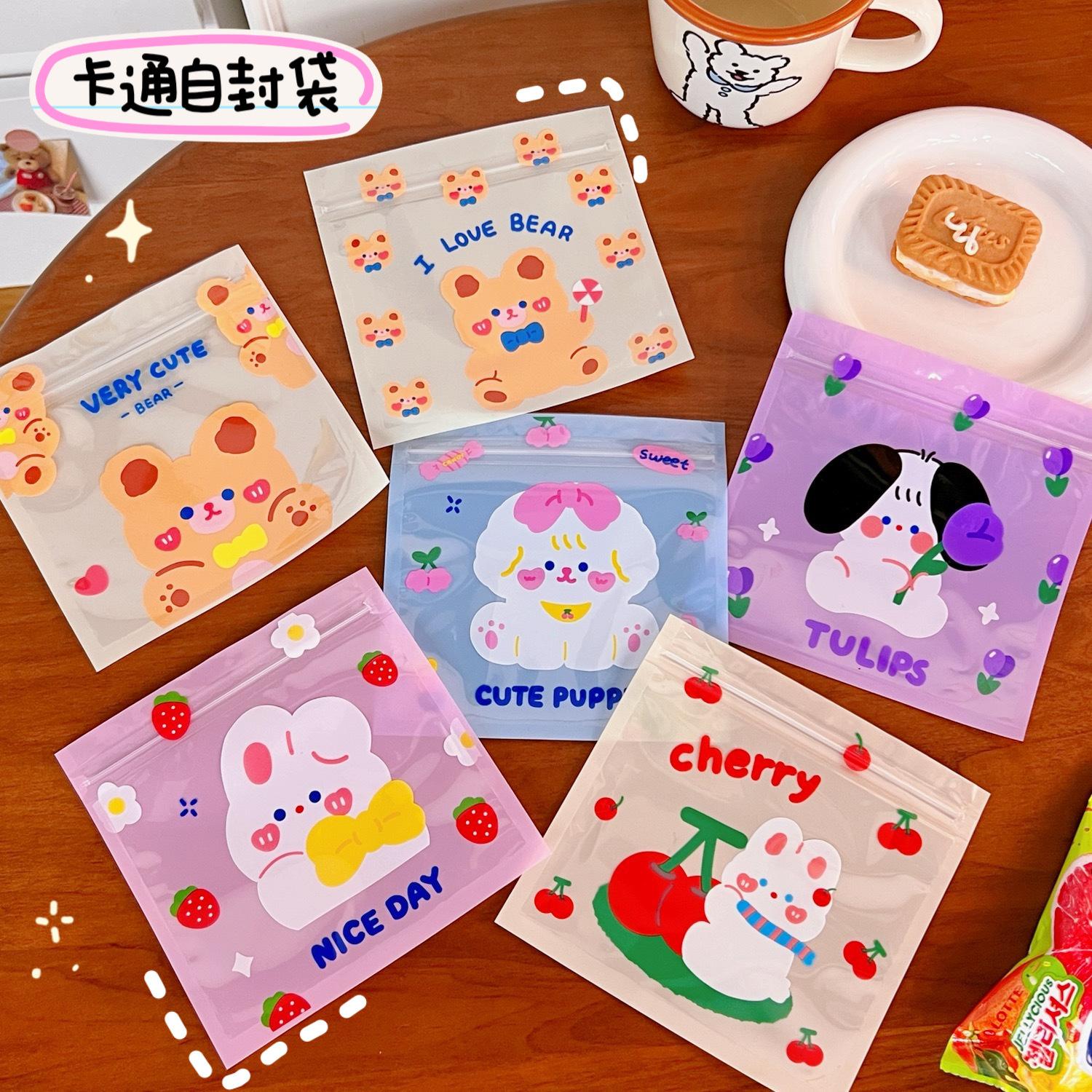 cute cartoon snack bag ziplock bag food packing bags dessert biscuit candy packaging bag exquisite envelope bag