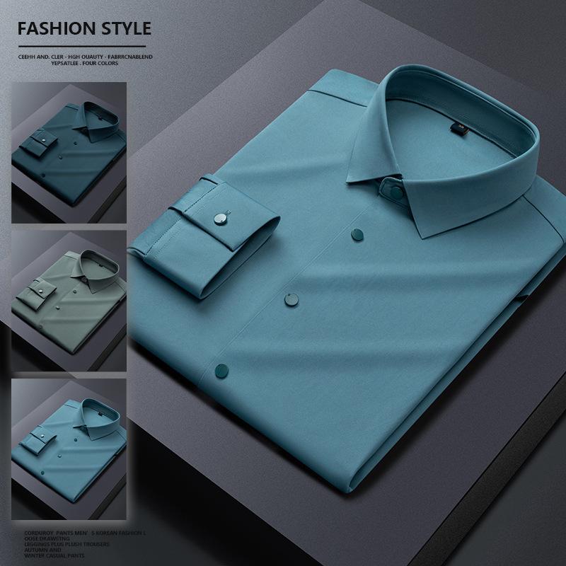 2023 Summer New Men's Long Sleeve Underwear Blouse Stretch Stylish Casual Slim Handsome High-End Trendy Men's Clothing Specification drawing