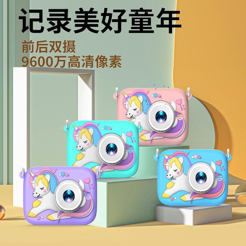 cross-border hd dual-lens children's camera mickey unicorn mini cartoon toy small slr digital camera
