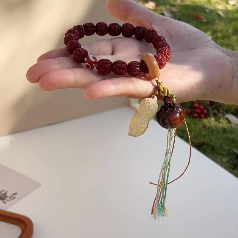 popular rudraksha bracelet plum blossom corpulent double dragon texture original seed buddha beads may good things happen