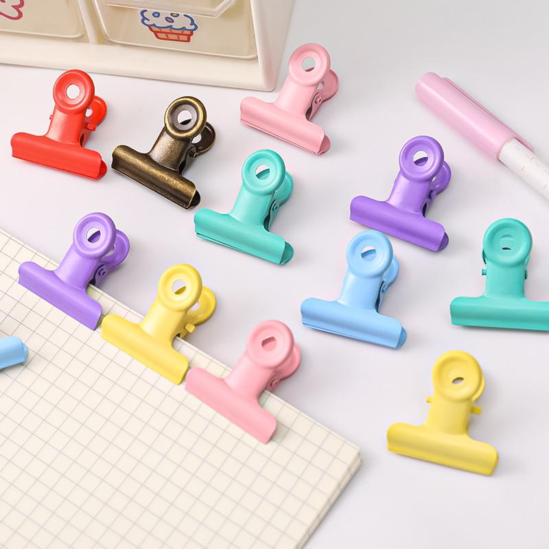 3cm metal binder clips binder clip retro style office bill clip girl heart round tail test paper folder