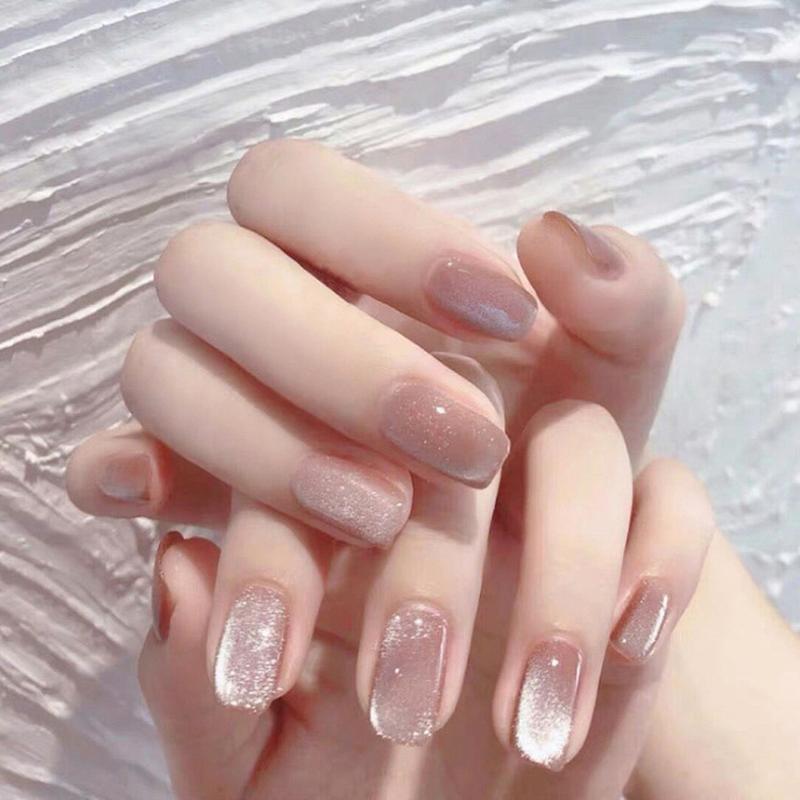 x046 finished nail beauty nail stickers wear nail fake nail patch finished manicure crystal cat's eye uv nail net