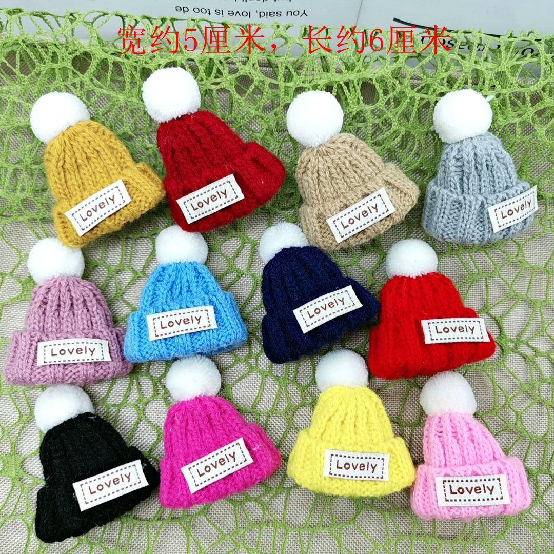 in stock supply wool knitting small hat accessories diy material material wool hat cell phone shell accessories