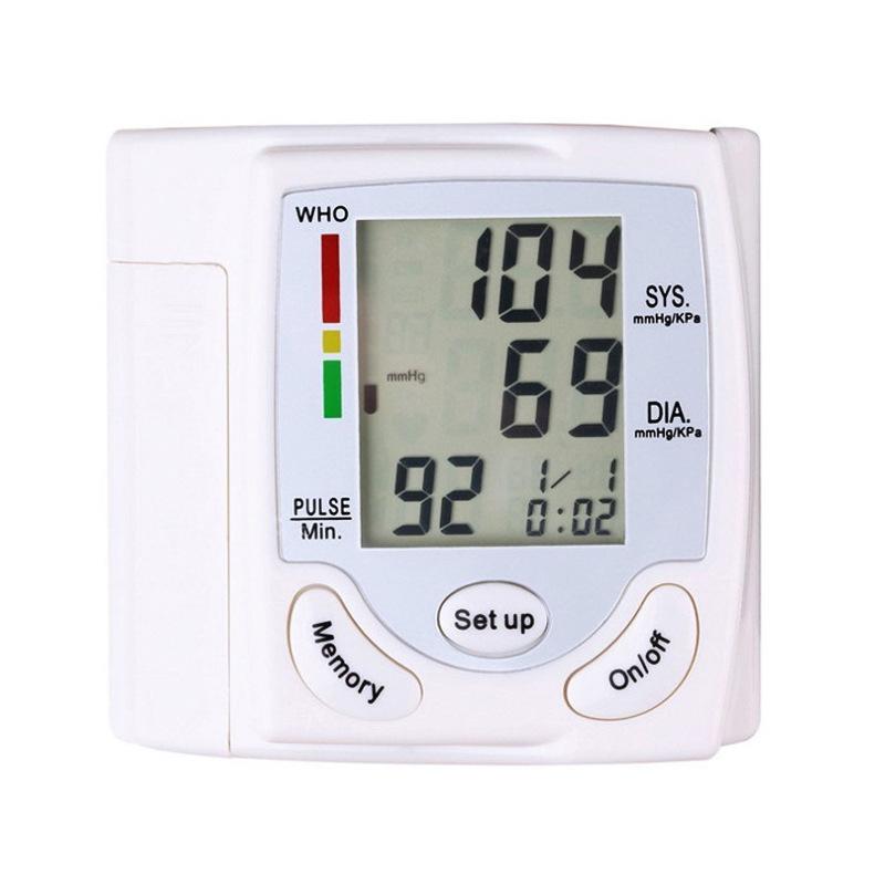 export wrist sphygmomanometer household high and low pressure heart rate portable blood pressure meter english cross-border blood pressure meter details Picture