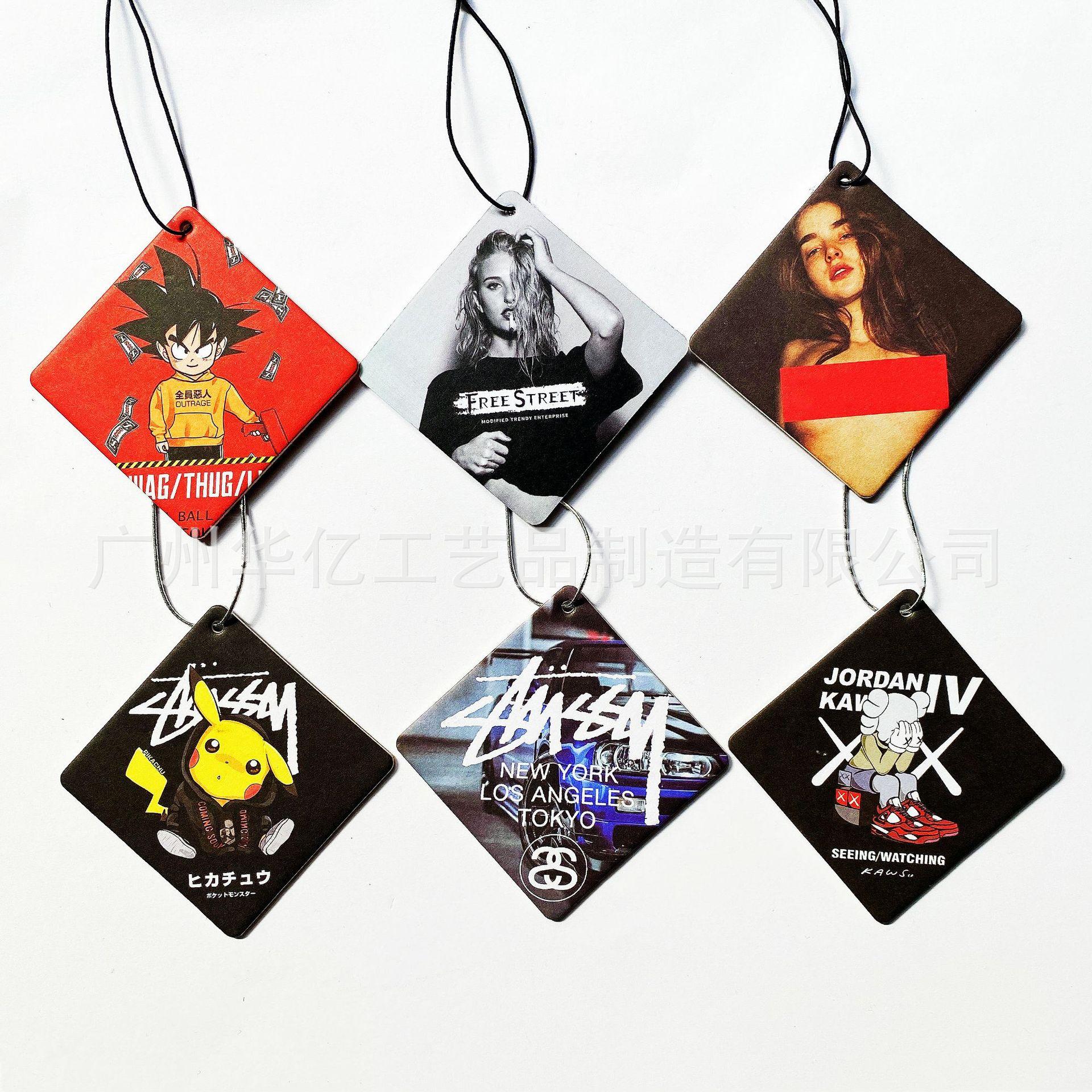 cartoon car air freshener car aromatherapy sheet french perfume pendant bedroom wardrobe air freshing agent fragrance wholesale details Picture