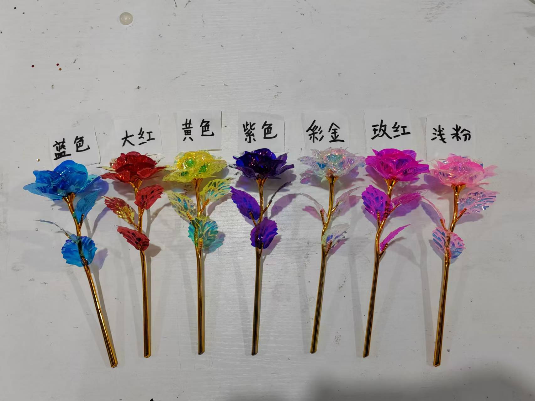 情人节仿真花永生花仿真花永生花玻璃罩金箔花