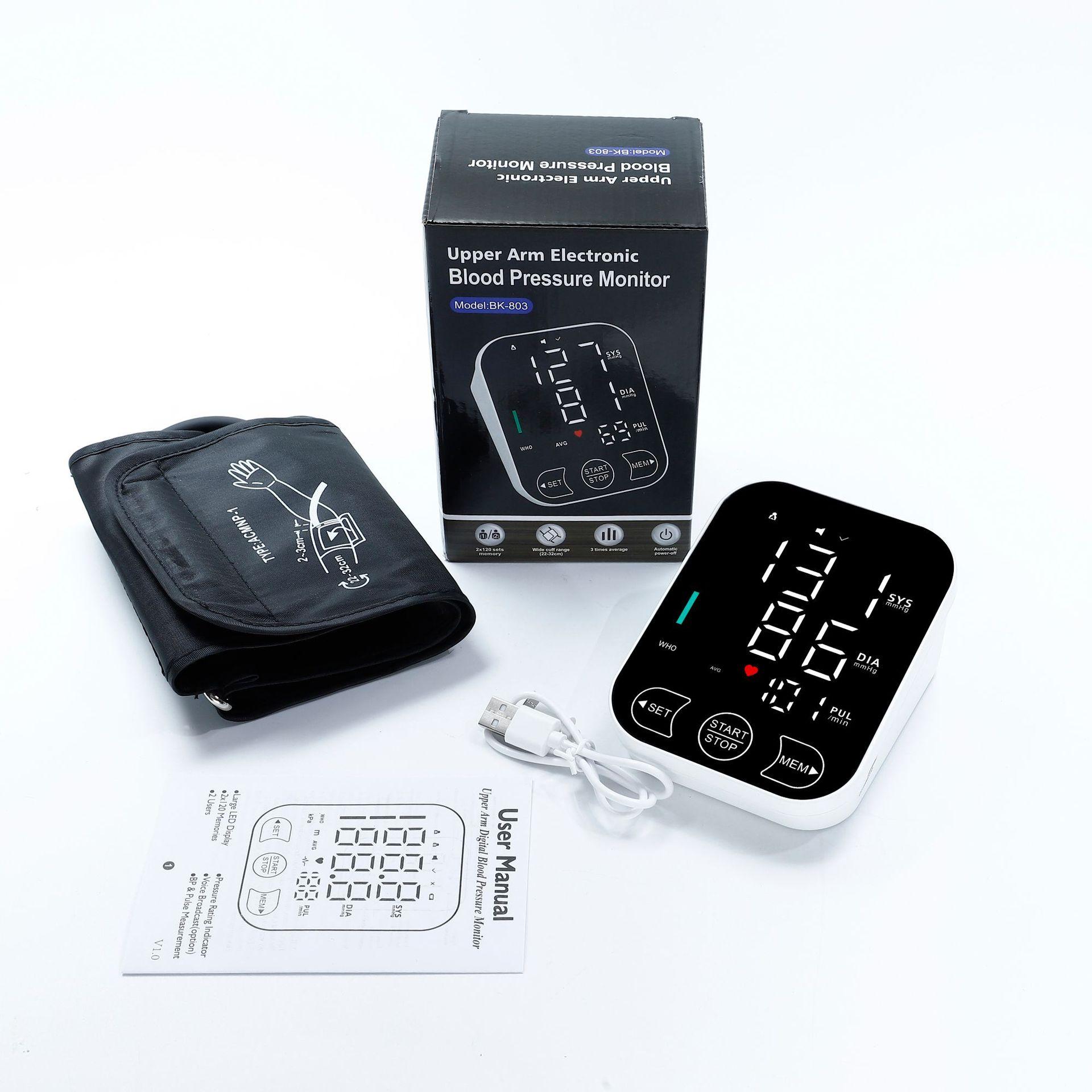 supply foreign trade russian voice led large screen electronic sphygmomanometer charging blood pressure meter blood pressure measuring instrument foreign trade Item Picture