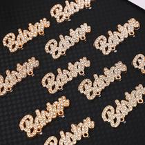 classic style letter bow tie resin patch diy headwear barrettes cell phone shell accessories accessories jewellery crystal