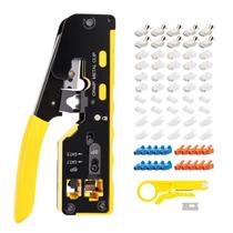 full-function suit seven cat7 modular plug network cable pliers super six binder clip through hole modular plug 8p network pressure