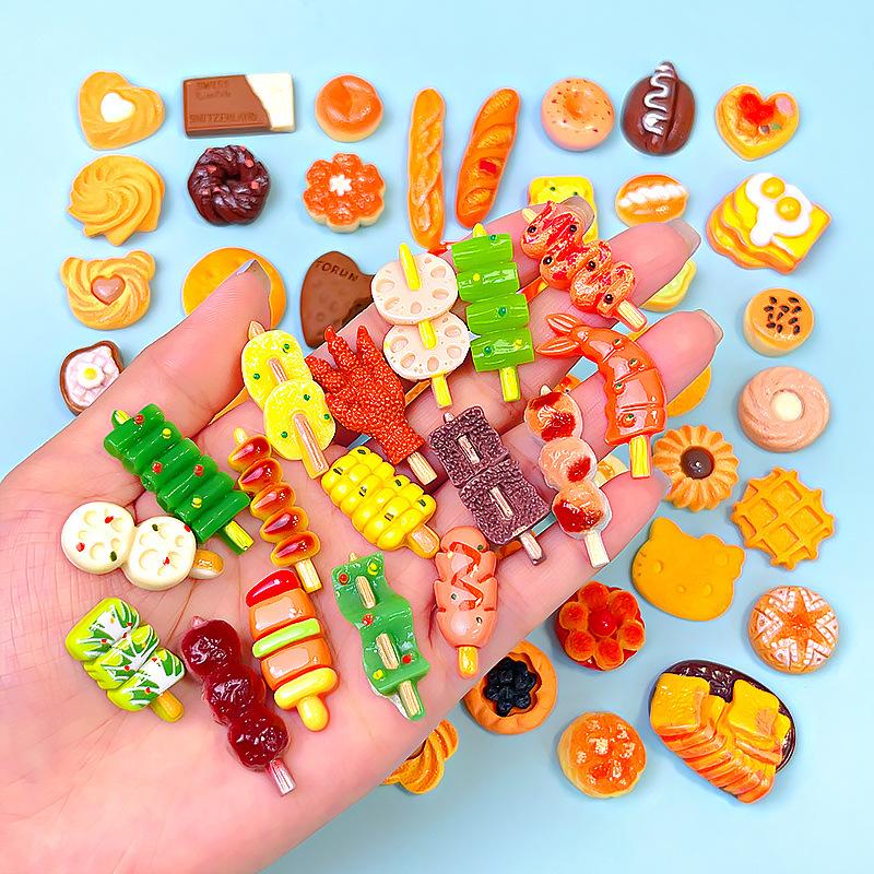 simulation barbecue candy toy resin accessories cream glue diy ornament small accessories miniature mini candy toy hair accessories