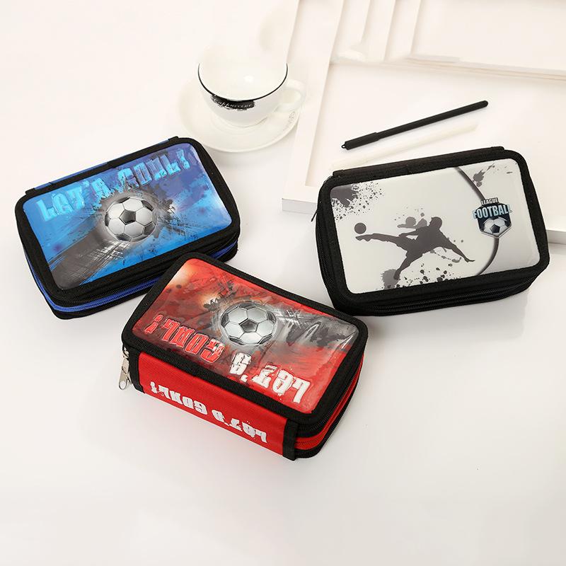 cross-border new arrival pvc large capacity pencil case fashion printing stationery case korean zipper pencil bag pencil case