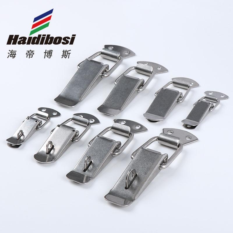 304 Stainless Steel Duckbill Spring Buckle Toolbox Lock Wooden Case Metal Lock Catch Wooden Box Anti-Theft Lock Factory