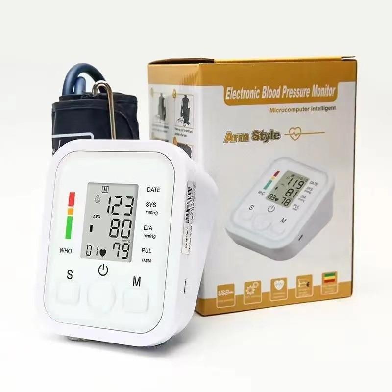 cross-border electronic sphygmomanometer arm-type household blood pressure measuring instrument intelligent foreign trade english voice electronic sphygmomanometer full figure