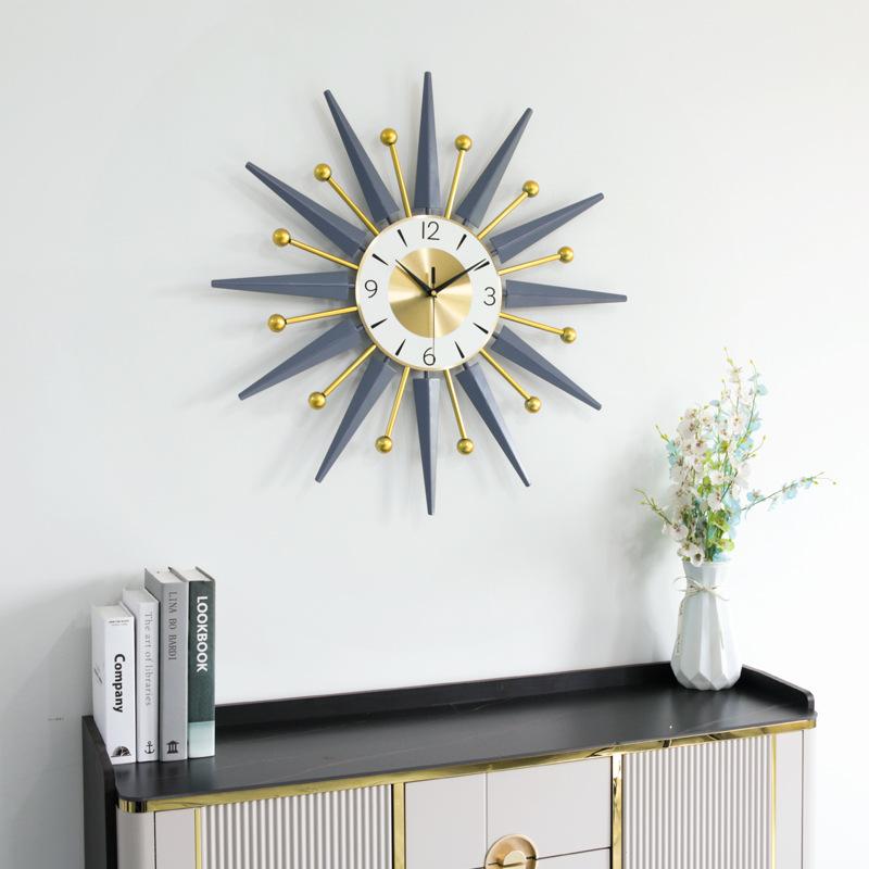 creative wrought iron metal clock living room entrance home decoration clock amazon foreign trade wholesale wall clock details Picture