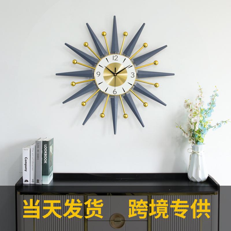 creative wrought iron metal clock living room entrance home decoration clock amazon foreign trade wholesale wall clock full figure