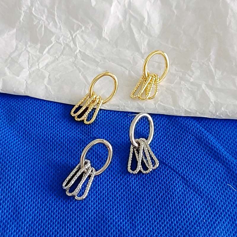 S925 plateado aguja largo borla pendientes coreano temperamento simple brillante metal pendientes multicapa personalidad francés viento frío mujeres accesorios Item Picture