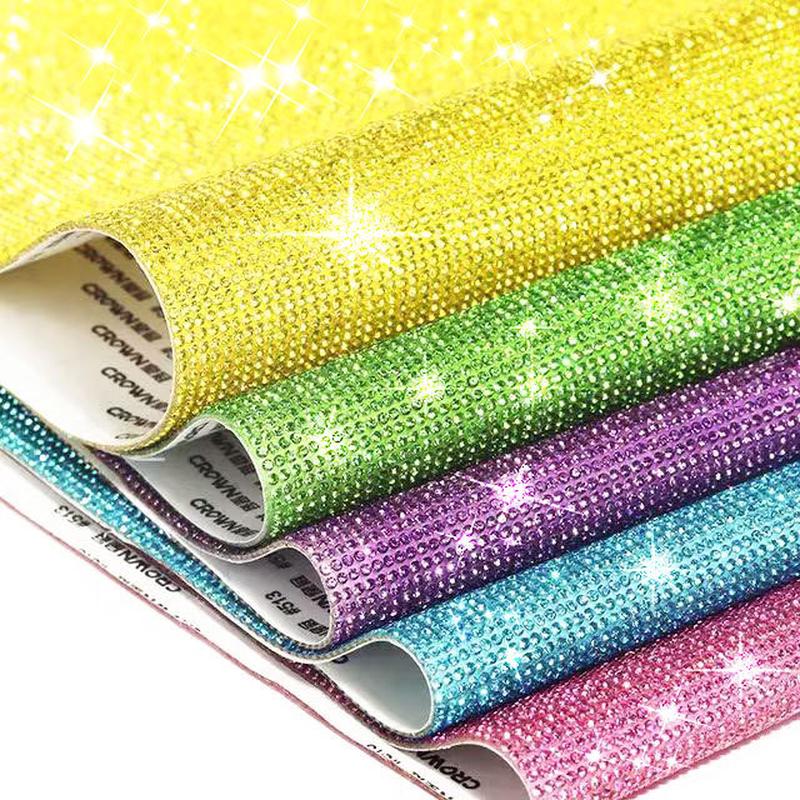diamond sticker crystal diamond sticker adhesive diy accessories glass drill car twinkling stickers hot drilling decorative rhinestone self-adhesive rhinestone strip