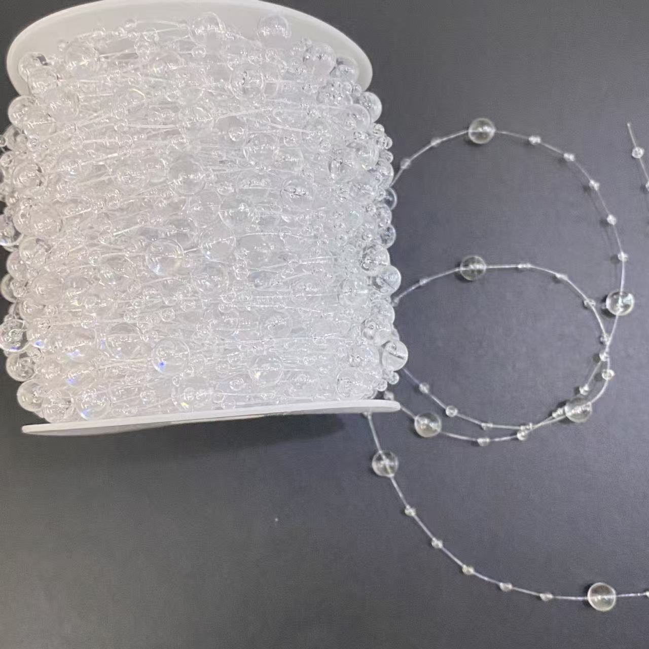 8+3 transparent fishing line AB colorful Starry Sky 60-meter Christmas festival decorative bead chain DIY jewelry, handmade jewelry accessories, jewelry accessories