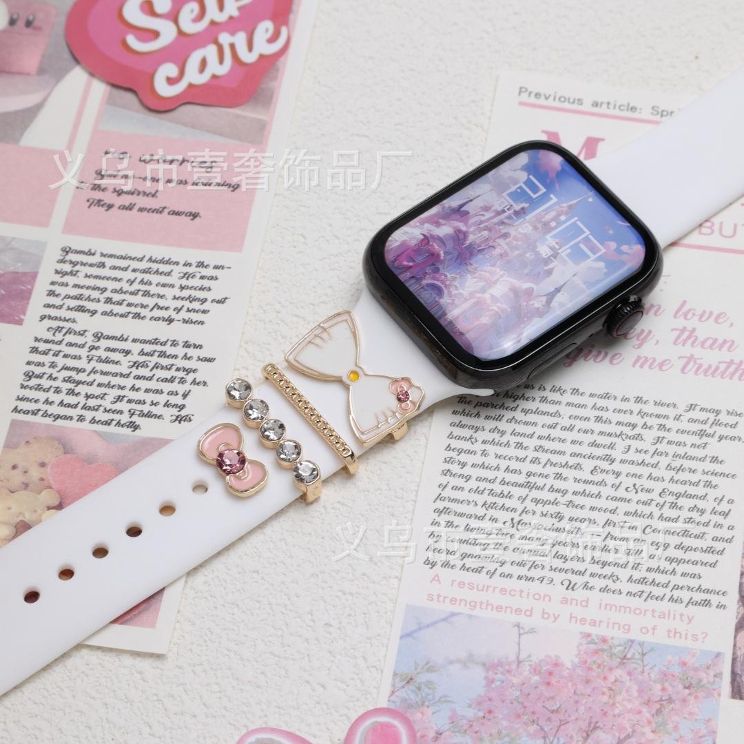 cartoon hello kitty apple silicone watch strap decorative iwatch strap decorative ring Application Scenario