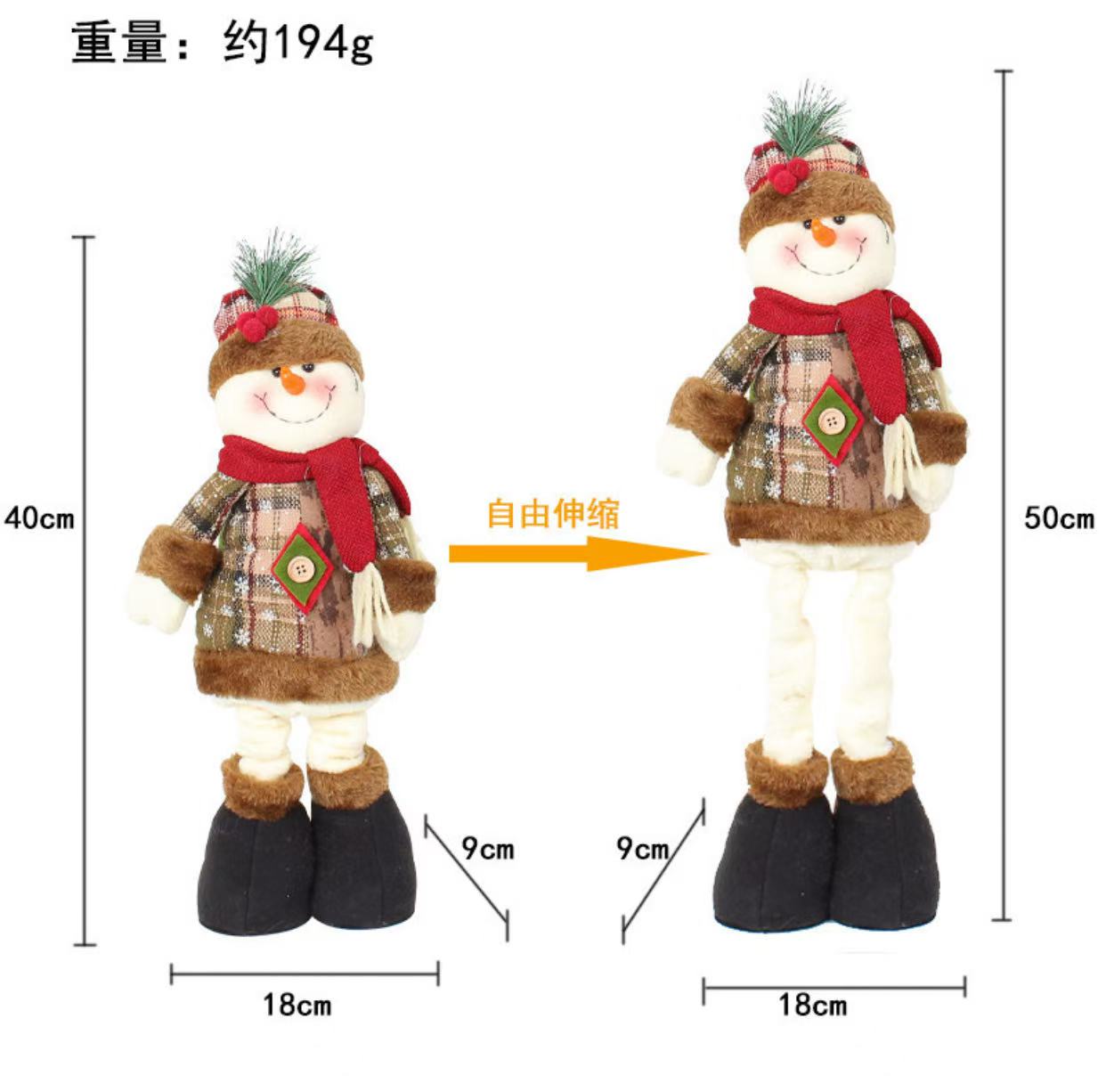圣诞玩偶雪人/跨境圣诞工艺品，乡村色雪人