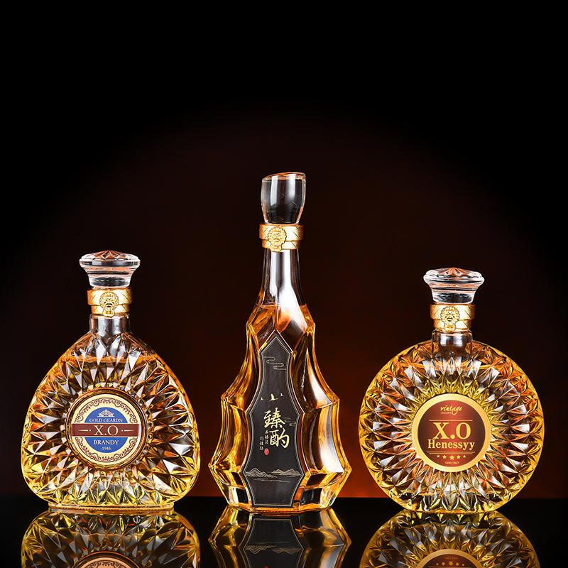 wholesale glass imported wine bottle xo whiskey bottle brandy red wine bottle sealed storage bottle the wine bottle manufacturer Specification drawing