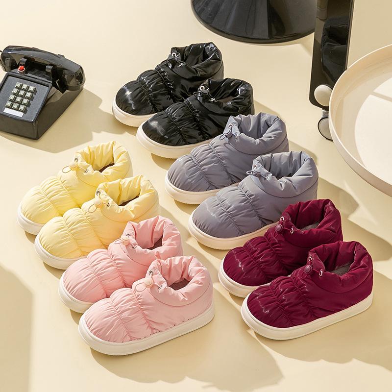 down cotton slippers women's winter thick-soled home warm home couple's drooping snow boots outdoor cotton-padded shoes men's Application Scenario