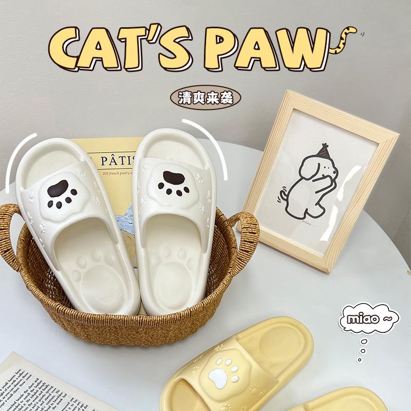 wholesale slippers for women summer internet celebrity home indoor kitten's paw eva anti-slip couple bathroom slippers for men details Picture