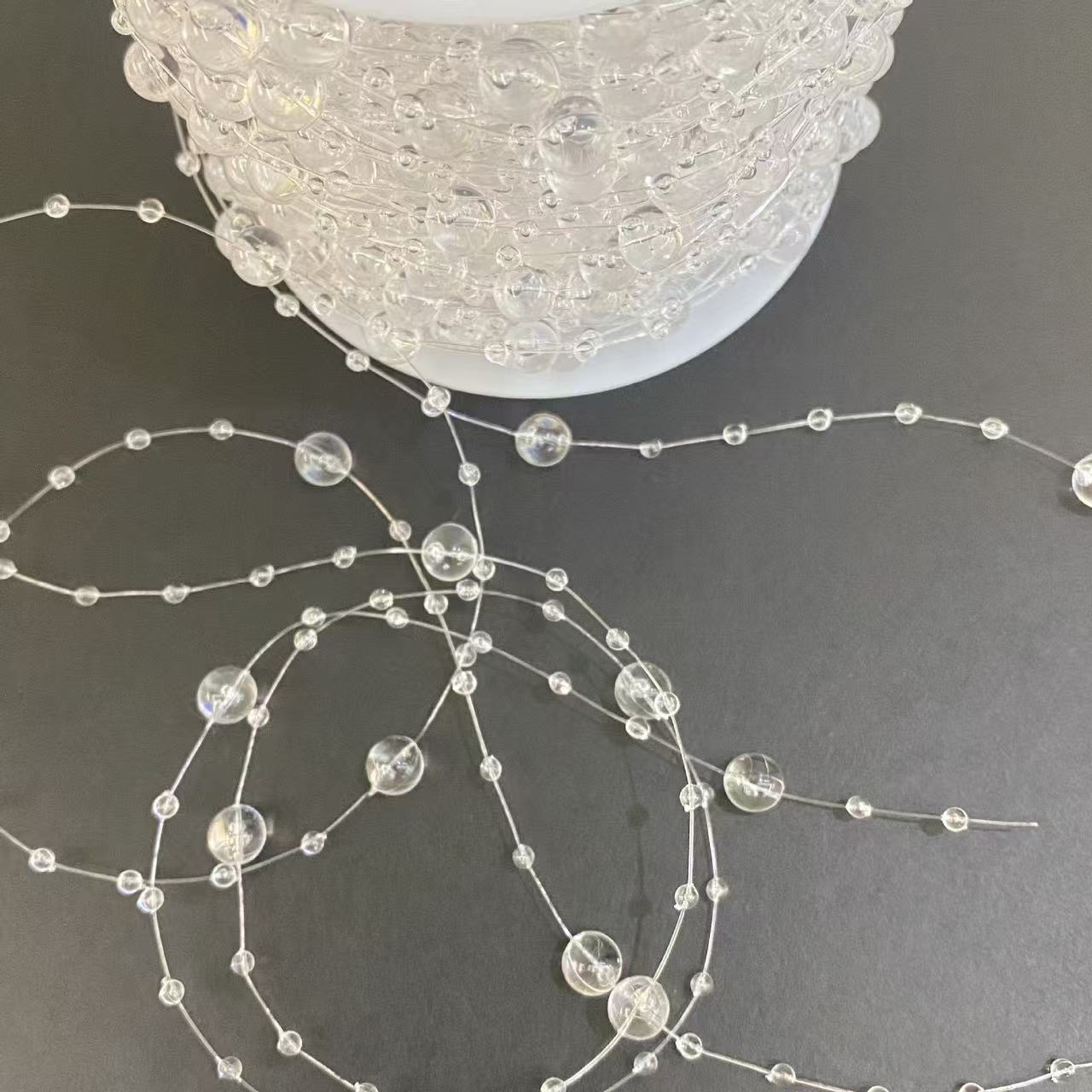 8+3 transparent fishing line AB colorful Starry Sky 60-meter Christmas festival decorative bead chain DIY jewelry, handmade jewelry accessories, jewelry accessories detail image 5