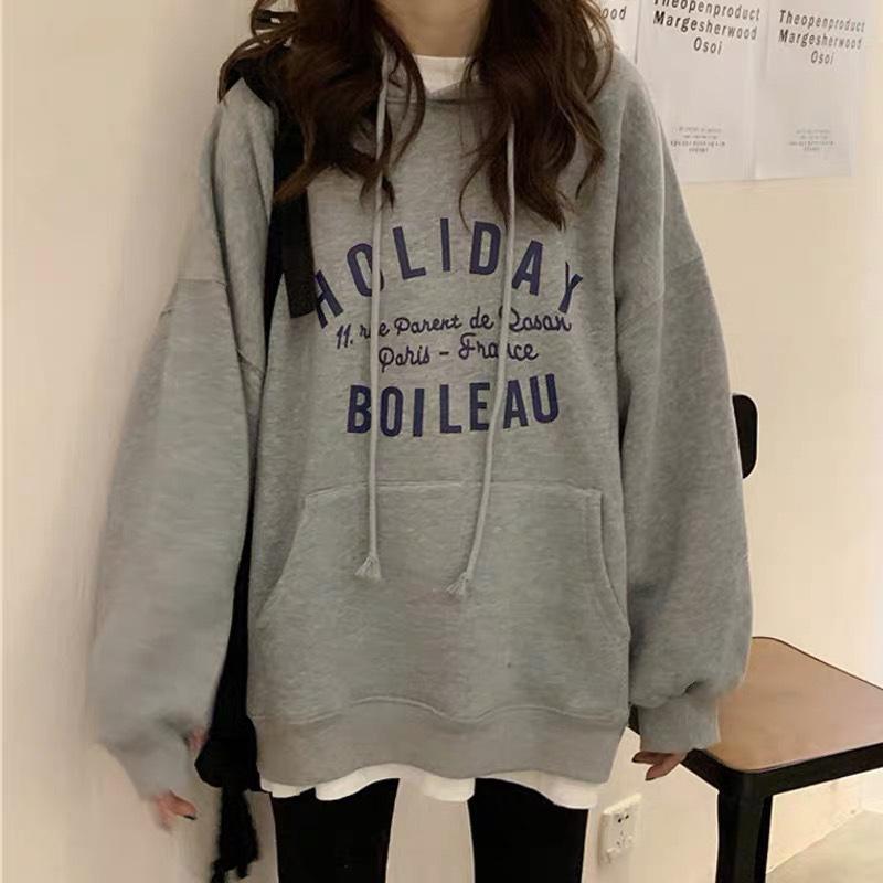thin hoodie women's autumn ins2023 autumn new loose korean style hoodie net red fashion one piece dropshipping