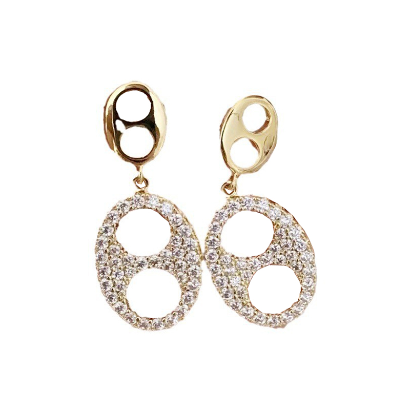Micro circonitas orejones hueco nariz de cerdo borla pendientes S925 plata de lujo ligero sentido de diseño de nicho versátil orejeras mujer largo temperamento Application Scenario