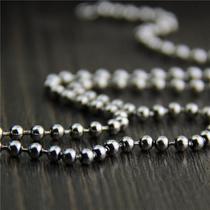 Ornament S925 Silver Thai Imported Silver Non-Gap Buddha Beads Vintage Necklace Distressed Men and Women round Beads