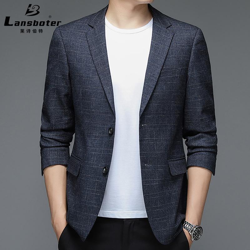 lansboter suit spring and autumn men's leisure suit korean slim fit small business suit men's casual suit jacket