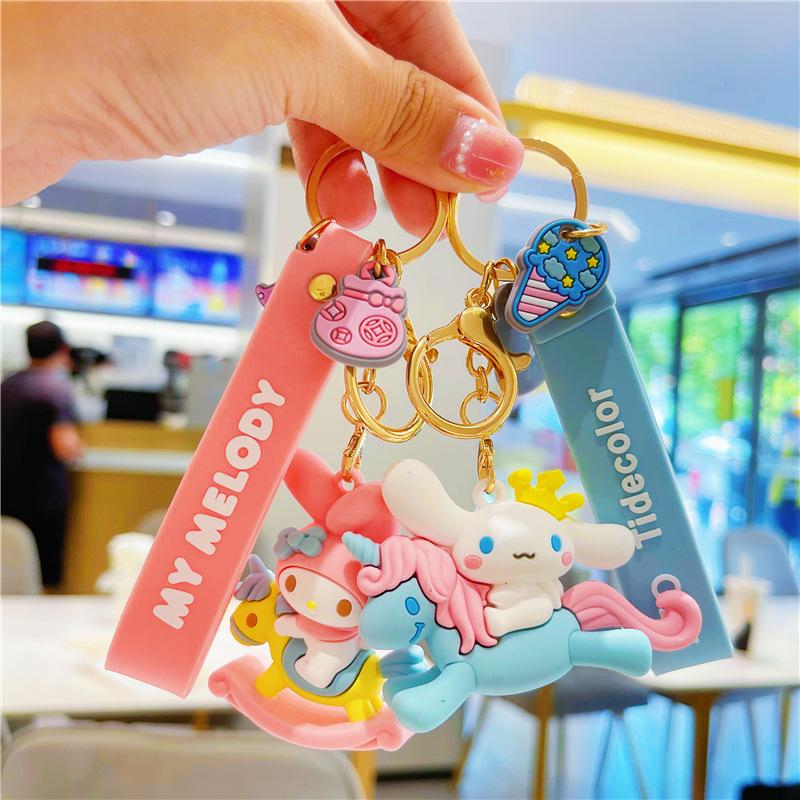 Cartoon Officially Authorized Sanrio Doll Keychain Automobile Hanging Ornament Cute Hello Kitty Key Chain Ring Creative Gift details Picture