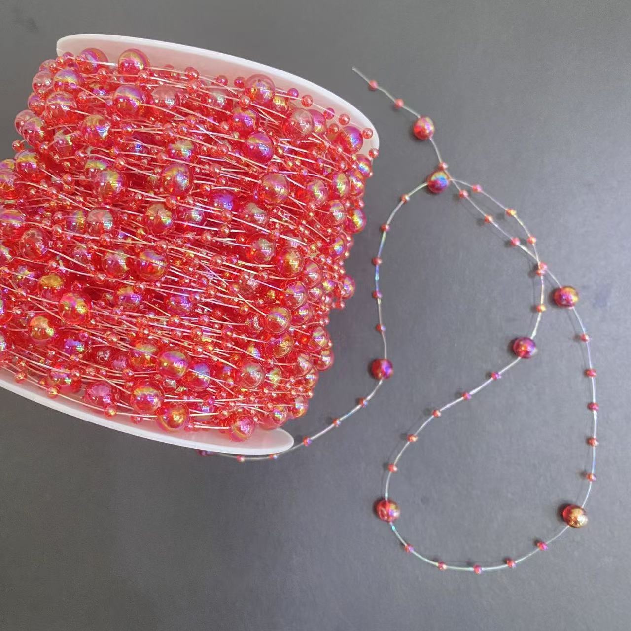 8+3 transparent fishing line AB colorful Starry Sky 60-meter Christmas festival decorative bead chain DIY jewelry, handmade jewelry accessories, jewelry accessories detail image 2