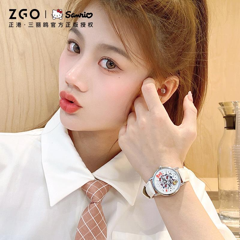 sanrio hello kitty small milk blocks watch female student cute new fashion simple waterproof cartoon pointer quartz watch Specification drawing