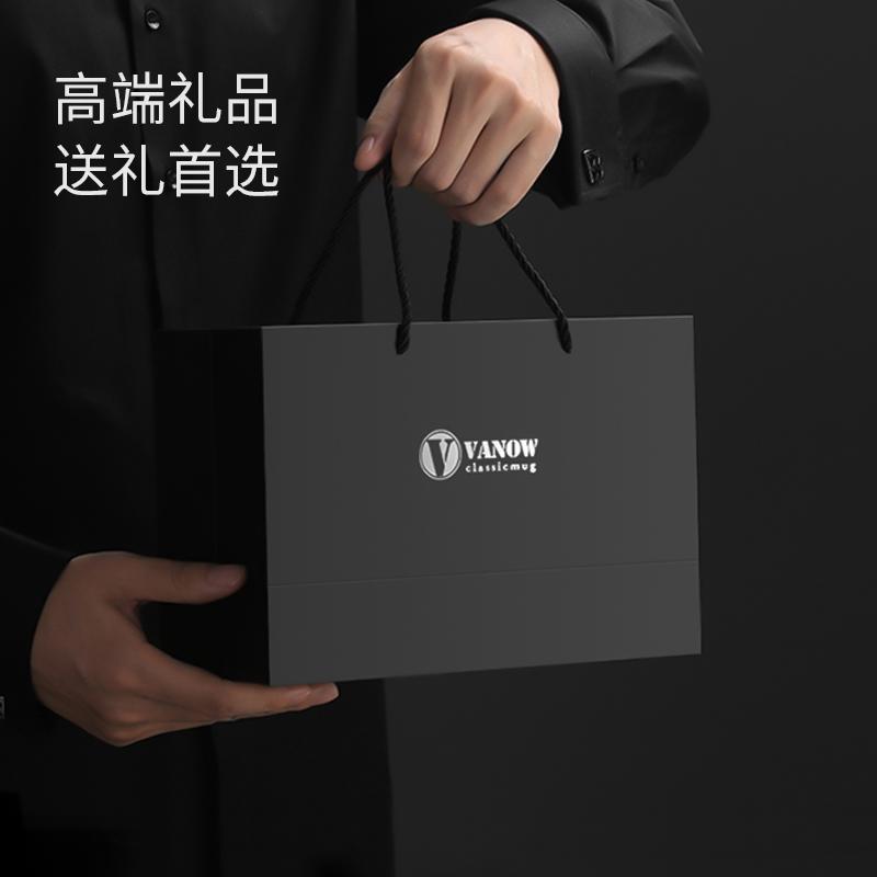 3BSA英国Vanow保温杯男士定 制刻字礼盒男款智能泡茶杯新款水白底实物图