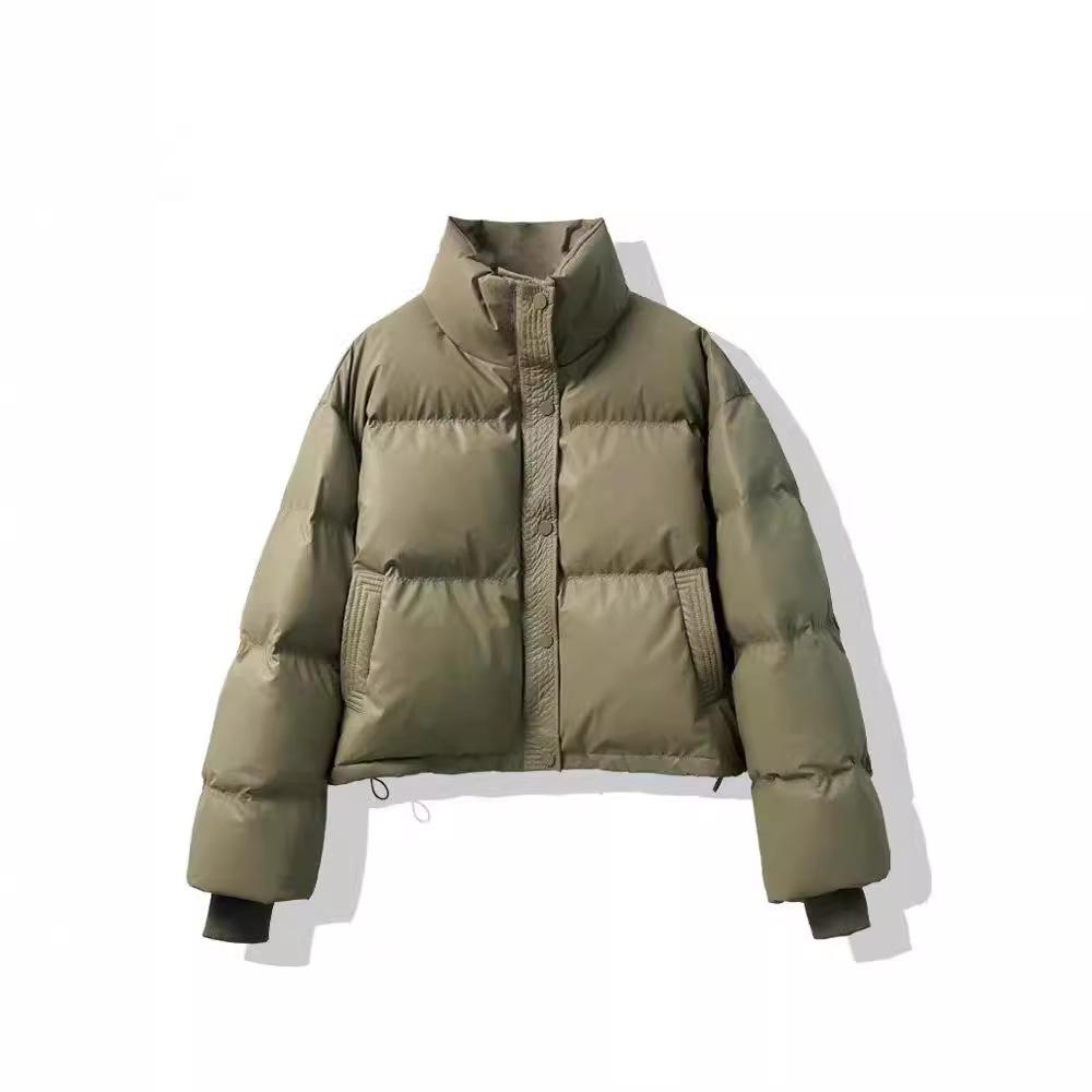 wash-free new pu leather cotton-padded clothes women's short 2024 new loose thick bread clothes small cotton coat jacket fashion