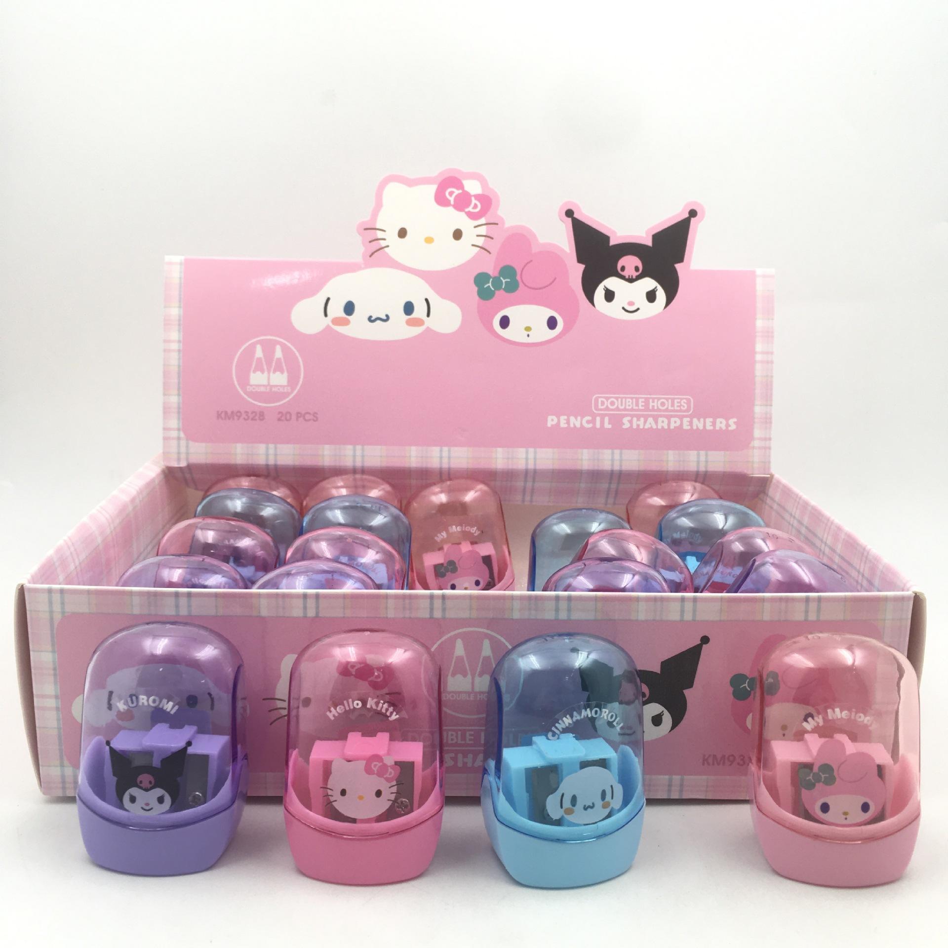 sanrio family double hole pencil sharpener pen planer clow m melody cinnamoroll babycinnamoroll hello kitty pencil sharpener pencil shapper