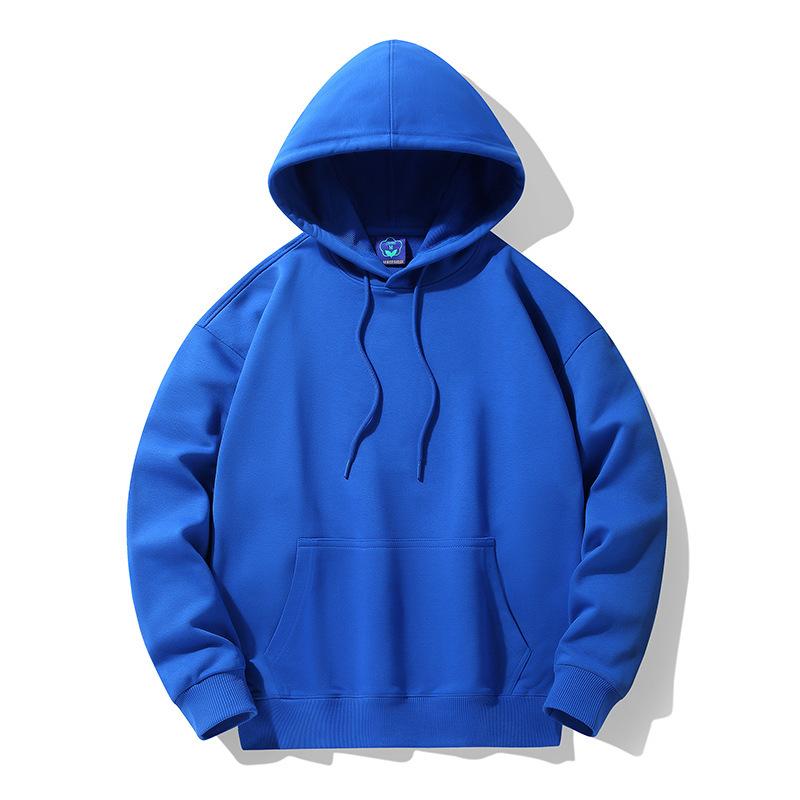 Fall 2023 New Hoodie Men's Loose-Fitting Hoodie Solid Color Sports Casual Top Coat Drop-Shoulder full figure