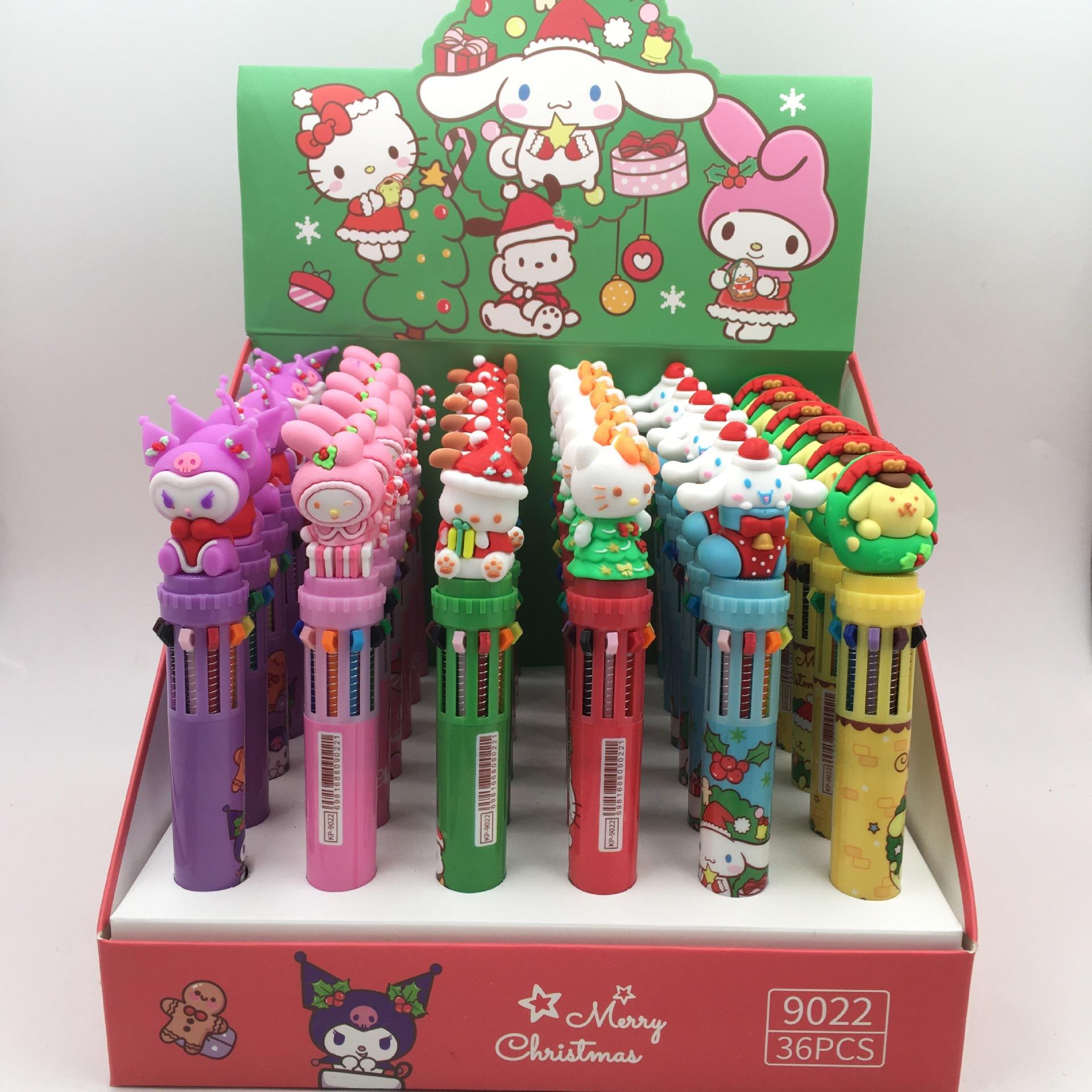 sanrio christmas theme 10 colors ballpoint pen clow m melody cinnamoroll babycinnamoroll hello kitty diy hand account neutral oil pen