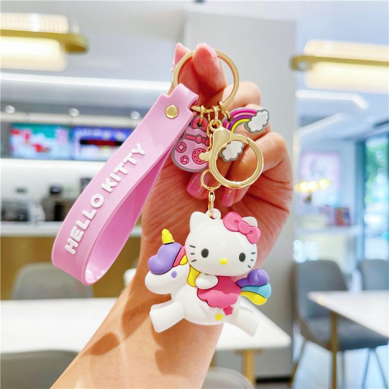 Cartoon Officially Authorized Sanrio Doll Keychain Automobile Hanging Ornament Cute Hello Kitty Key Chain Ring Creative Gift Specification drawing