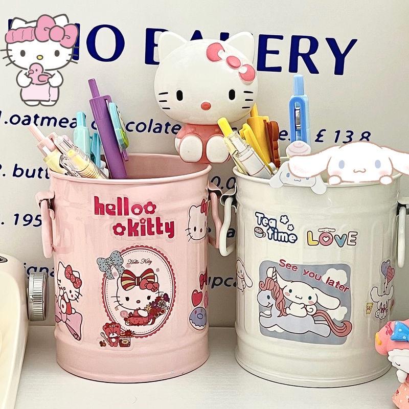 ins cute cinnamoroll babycinnamoroll hello kitty sanrio student girl storage plastic pen holder large capacity sundries storage details Picture