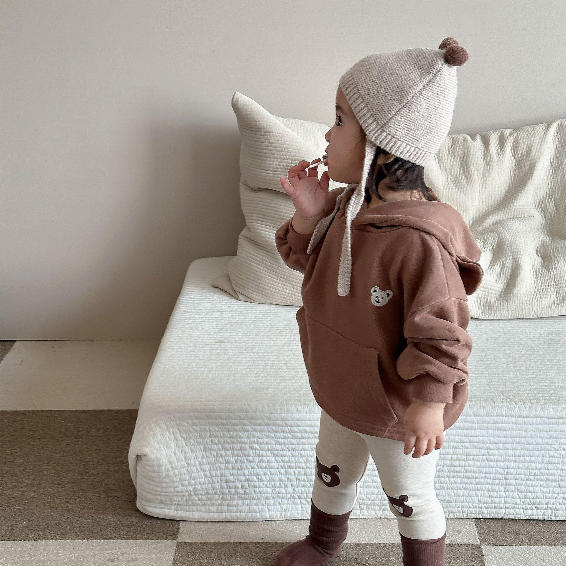 children's fall hoodie korean style children's clothing baby autumn clothes boys and girls bear jacket infant toddler