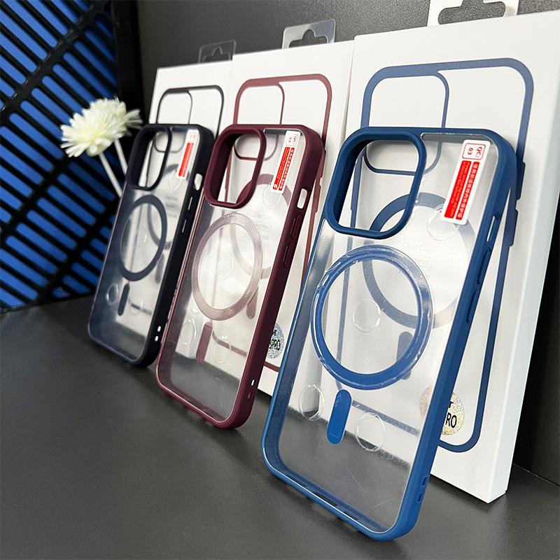 suitable for apple 16pro skin feeling magsafe magnetic suction shell iphone15 acrylic drop-resistant 14 phone case wholesale Application Scenario