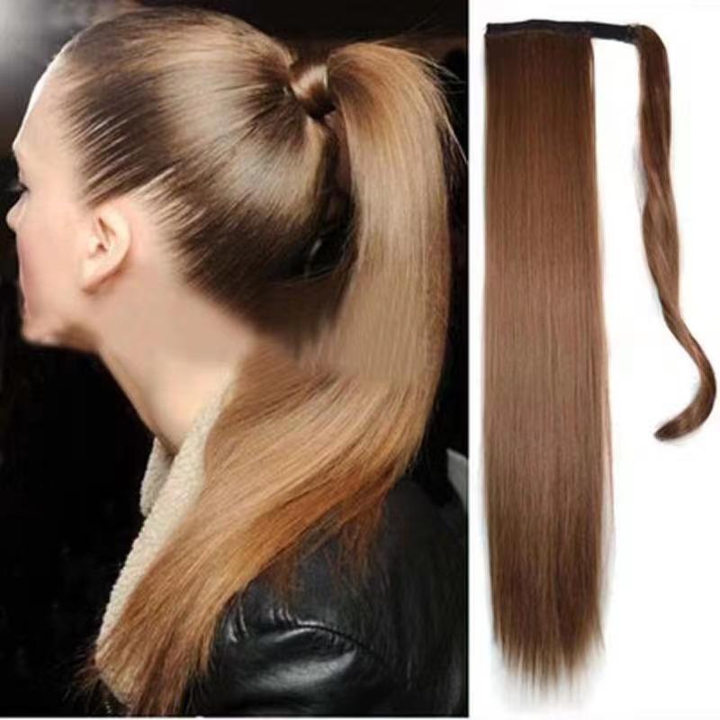european and american fashion ladies ponytail extensions european and american style hair extension long straight hair wig set ponytail ladies long straight hair piece
