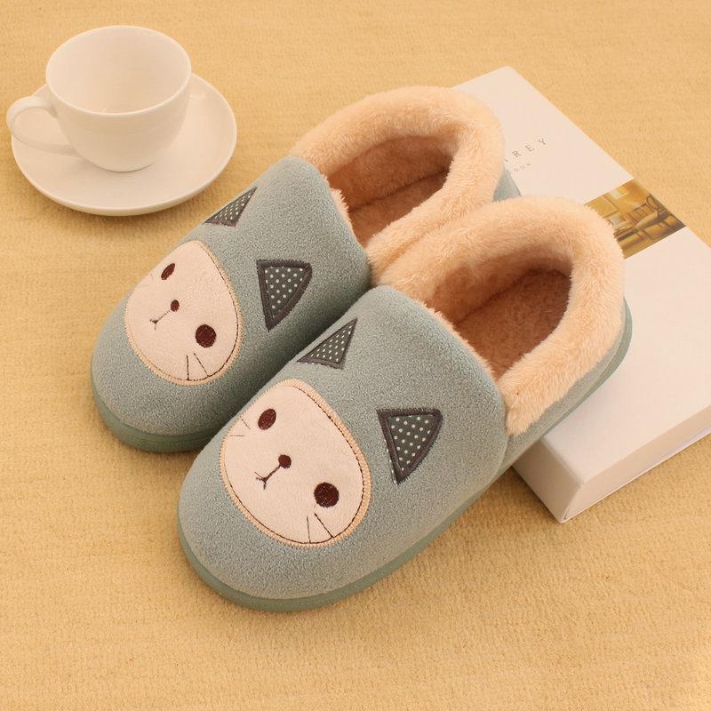 autumn and winter cotton slippers bag heel couple female male home cotton shoes warm cute cartoon  slippers confinement shoes Specification drawing