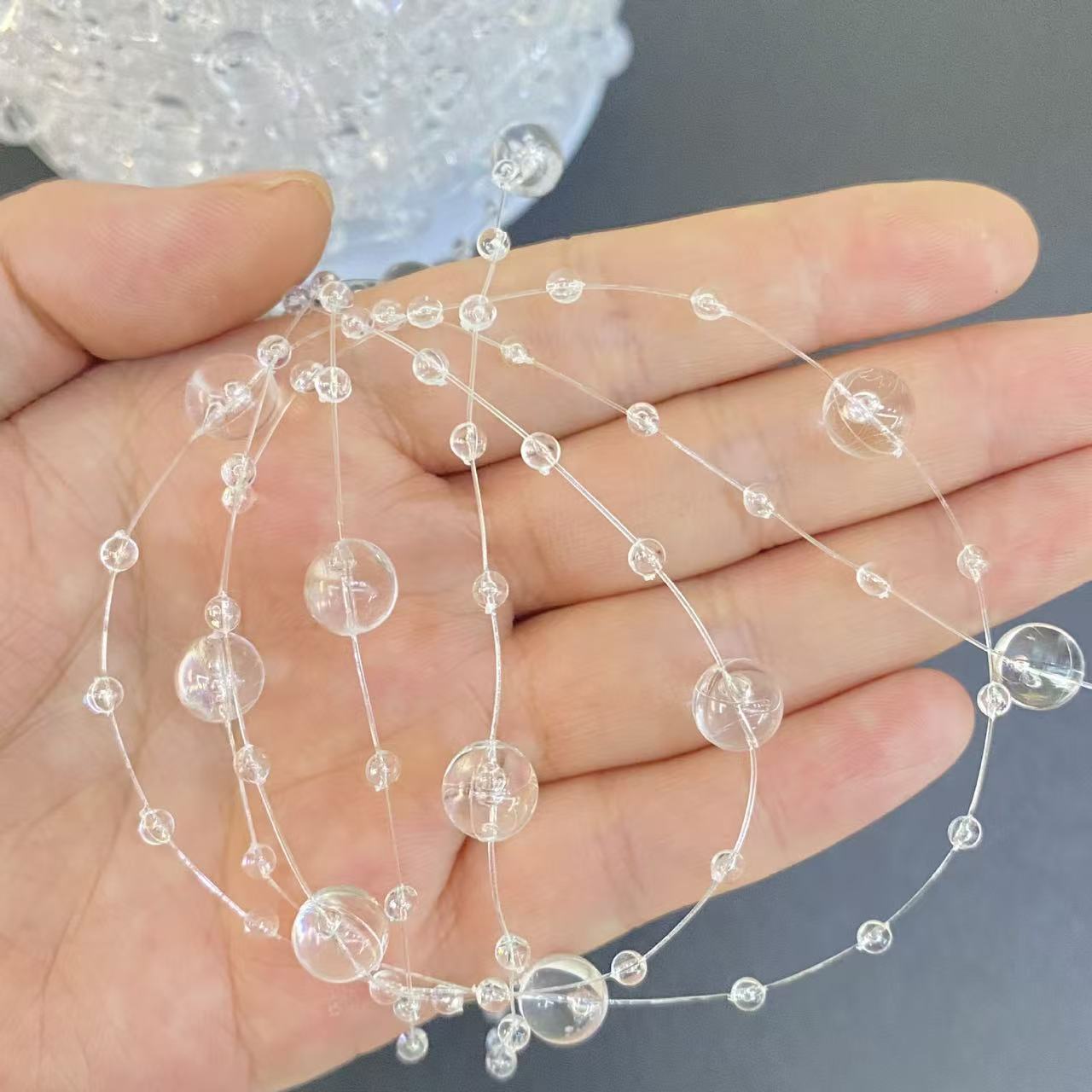 8+3 transparent fishing line AB colorful Starry Sky 60-meter Christmas festival decorative bead chain DIY jewelry, handmade jewelry accessories, jewelry accessories detail image 6