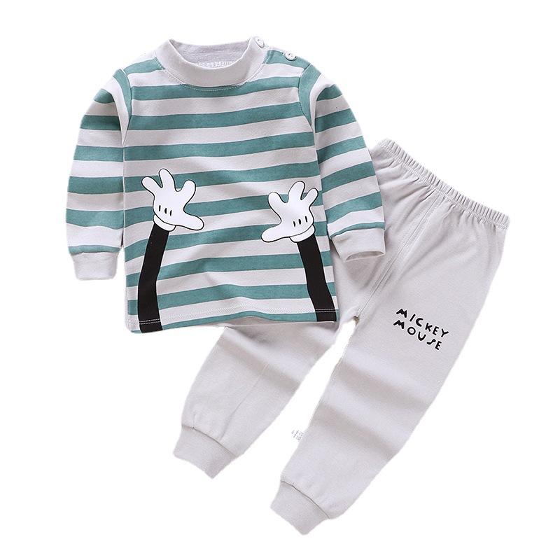 children's underwear set pure cotton boys' autumn clothes long pants baby clothes warm girls' home clothes autumn clothes children's clothing Item Picture