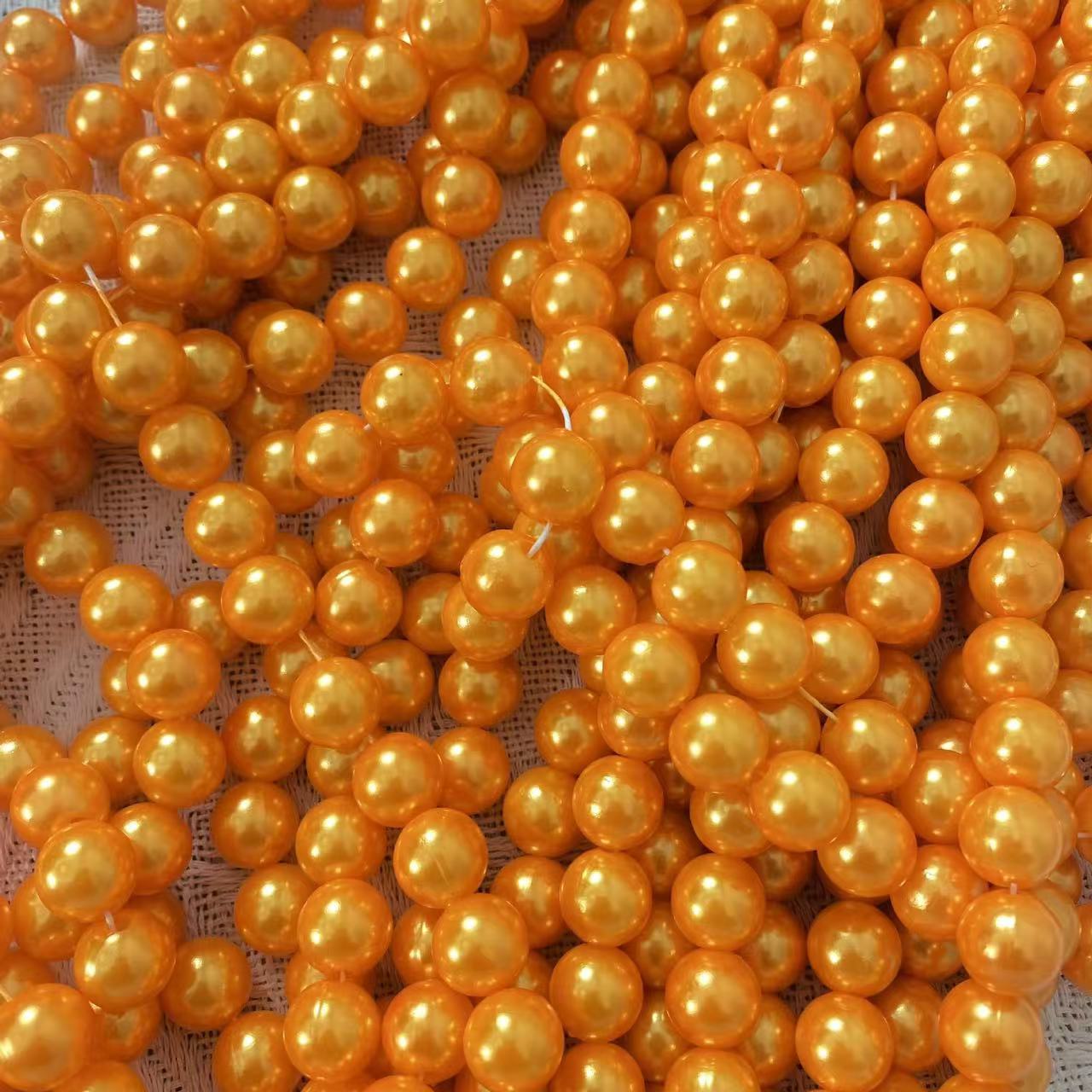 8MM straight-hole round ABS pearl-like plastic stringing loose beads DIY handcrafted loose bead clothing accessories detail image 2